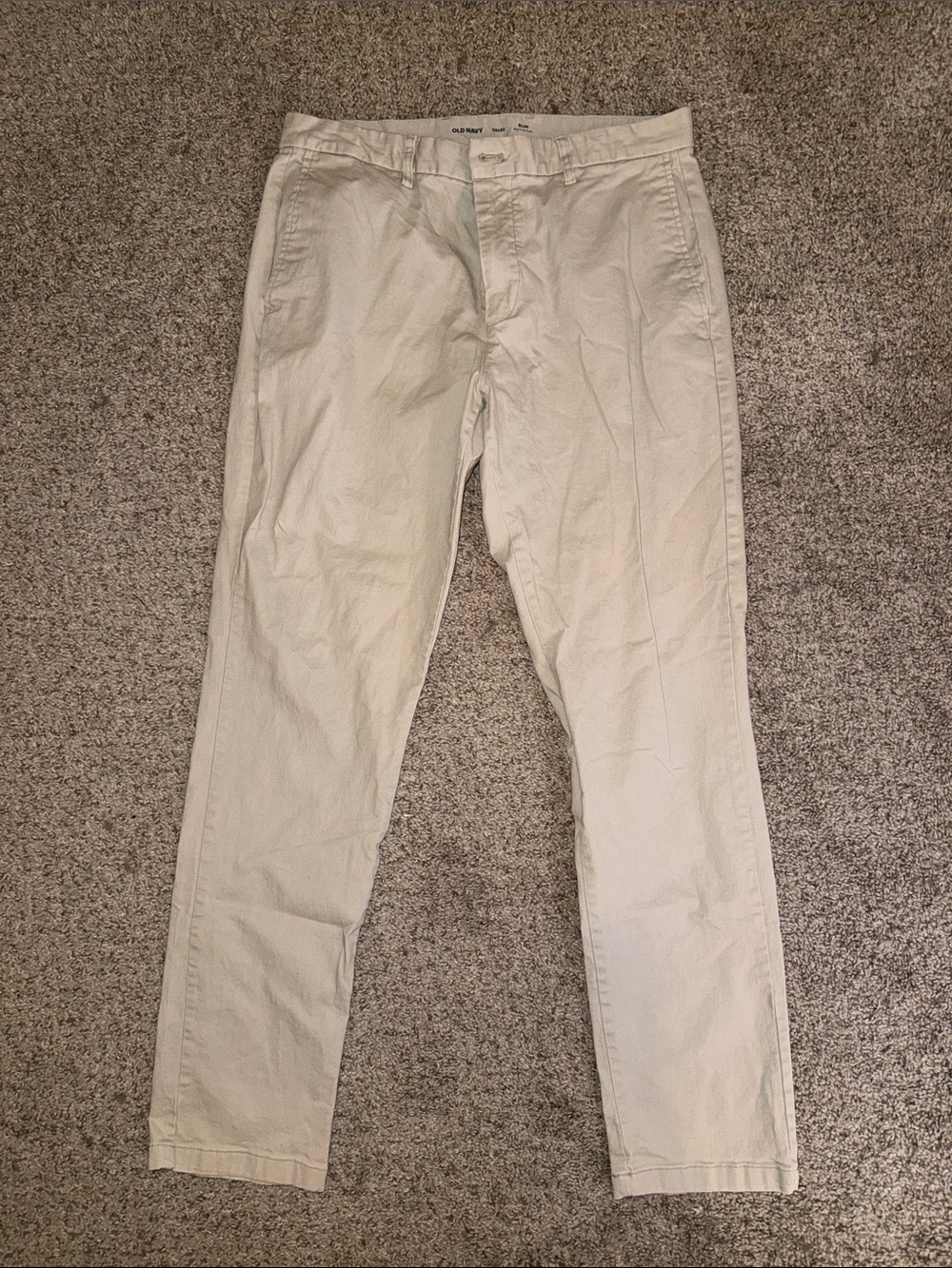 Old Navy Men's Light Khaki Chinos - Slim Straight 33x32